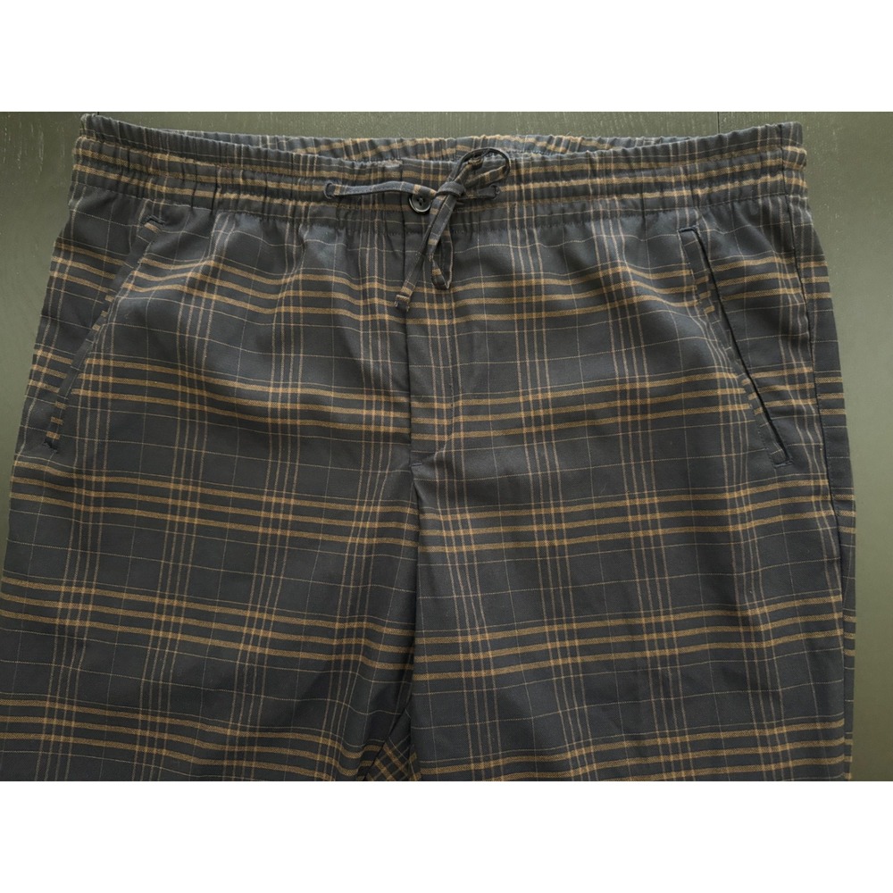 H&M Mens Plaid Pajama Loungewear Pants Size XL Blue Check Drawstring Preppy PJs